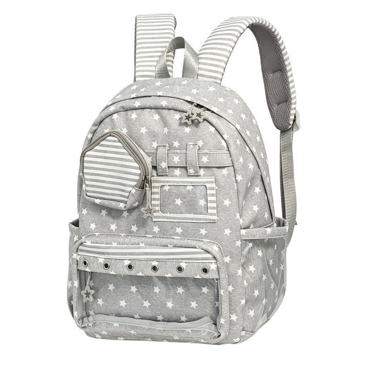 Stylish Multi-Pocket Clear Panel Backpack Kalsten