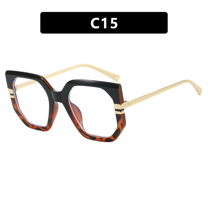 Women's geometric sunglasses with luxurious gold frame and polarized lenses Kalsten