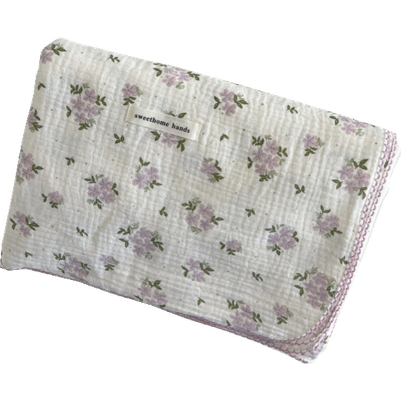 Unisex versatile muslin blanket with floral accents Kalsten