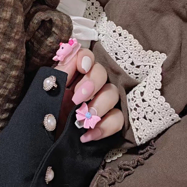 Artificial nail art with playful animal design Kalsten