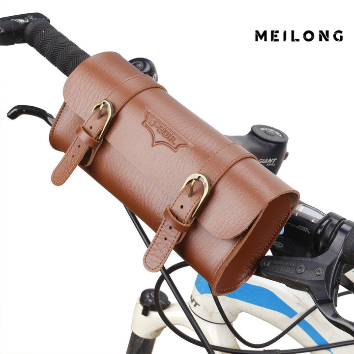 Vintage Leather Tool Roll Bike Handlebar Bag Kalsten