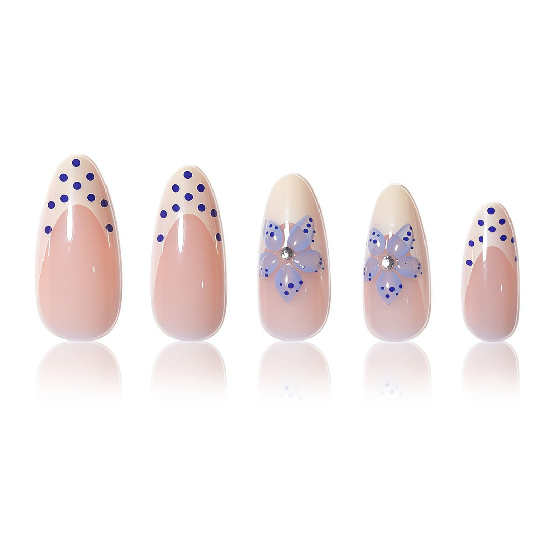 Floral Accent Press-On Nail Set Kalsten