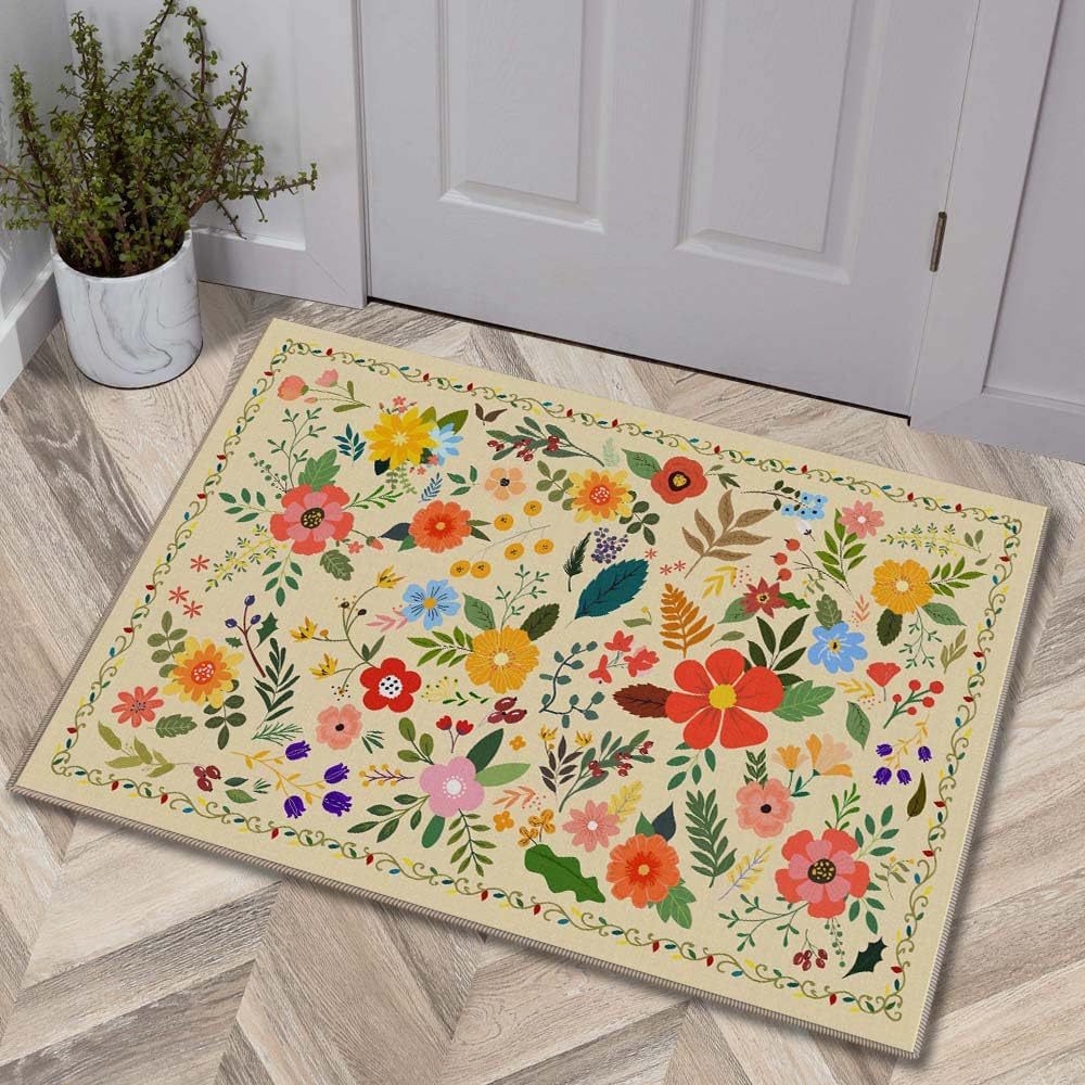 Luxurious Floral Design Bath Mat Kalsten
