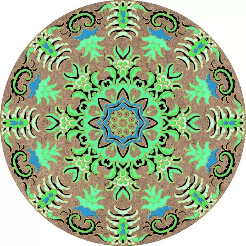 Circular Vintage Floral Area Rug Kalsten