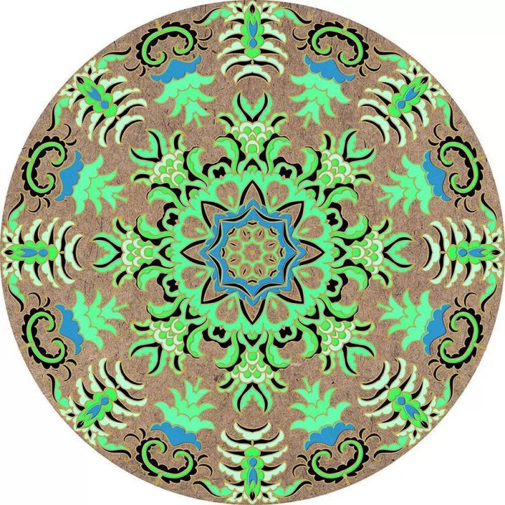 Circular Vintage Floral Area Rug Kalsten