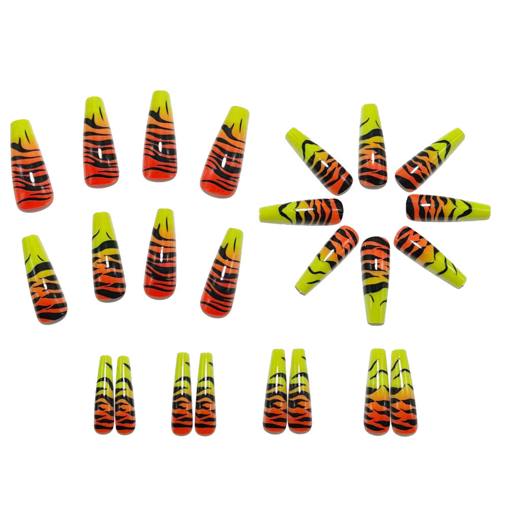 Creative art nails with tiger design Kalsten