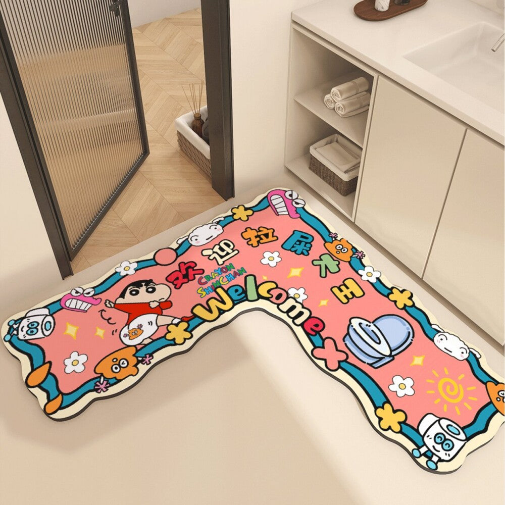 Cartoon Character Welcome Bath Mat Decor