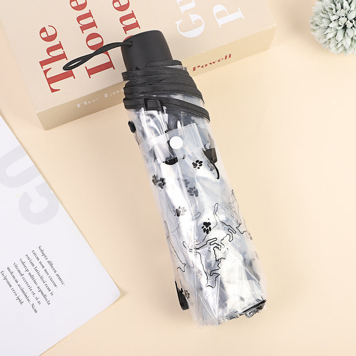 Women's Foldable Umbrella with Transparent Design and Animal Patterns Kalsten