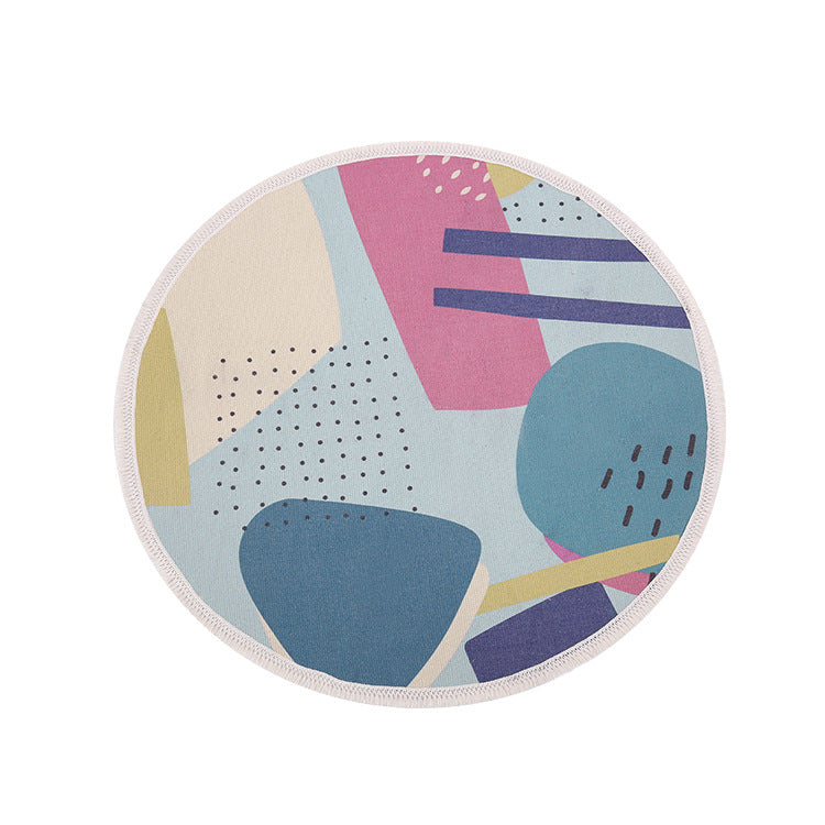Round Decorative Living Room Carpet with Modern Geometric Pattern Kalsten