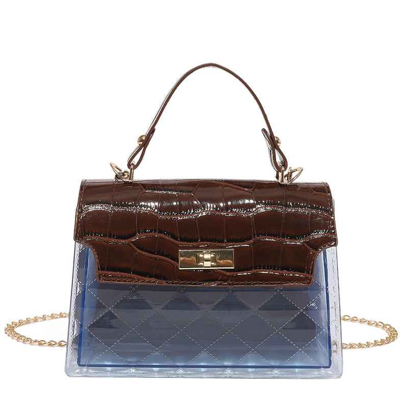 Glossy Crocodile Patterned Handbag