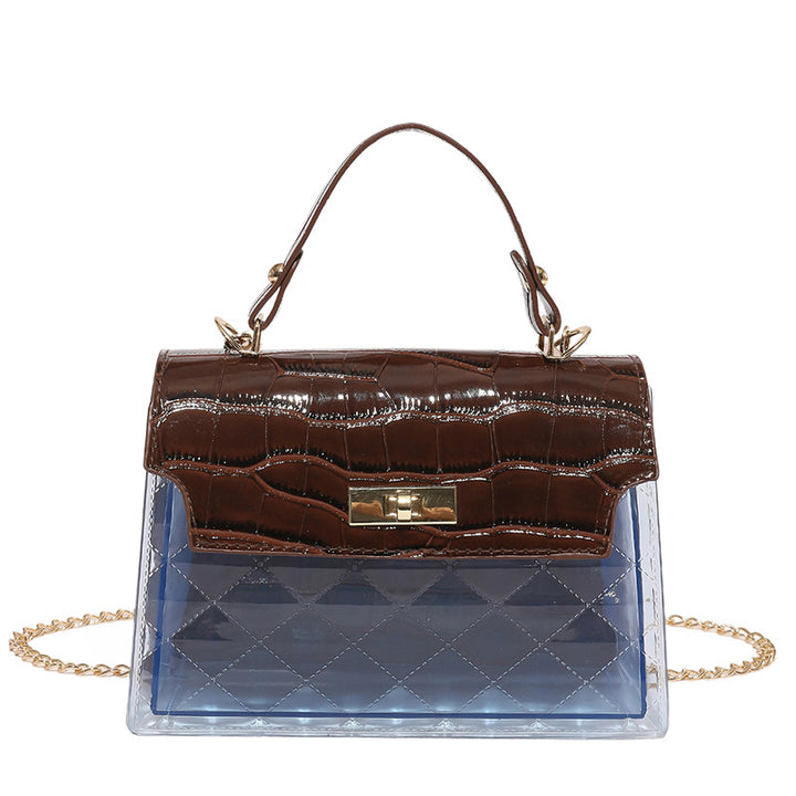 Glossy Crocodile Patterned Handbag