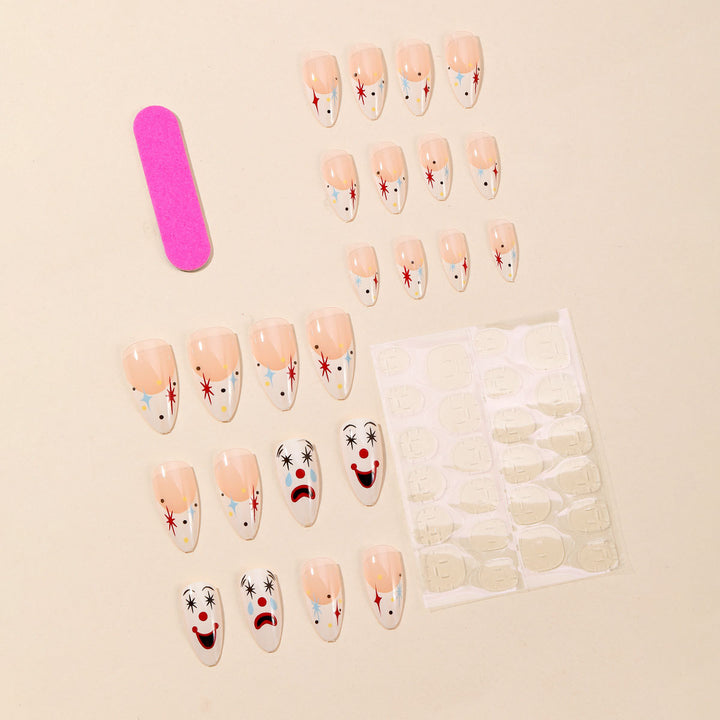 Artistic Clown-Themed Stiletto Nail Art Kalsten