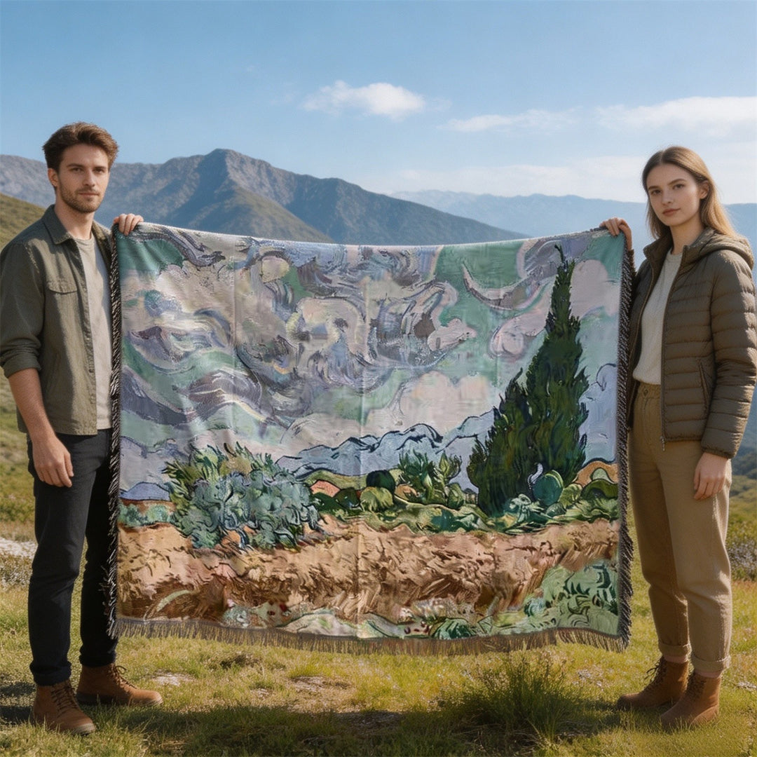 Artistic Landscape Tapestry Blanket