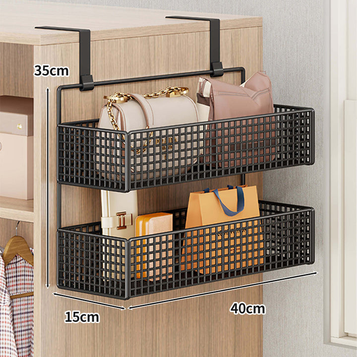 Overdoor Mesh Storage Organizer with Hooks