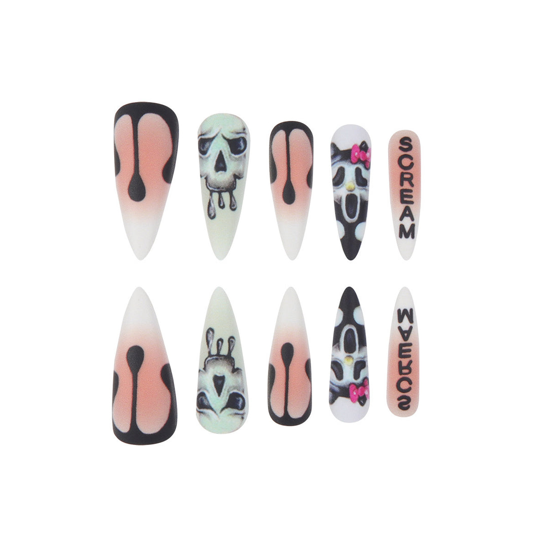 Artistic Horror-Themed Stiletto Nail Art Kalsten