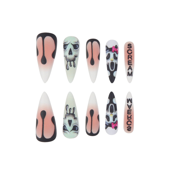 Artistic Horror-Themed Stiletto Nail Art Kalsten