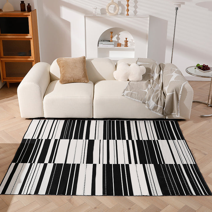 Modern flat-woven living room rug with abstract geometric design Kalsten