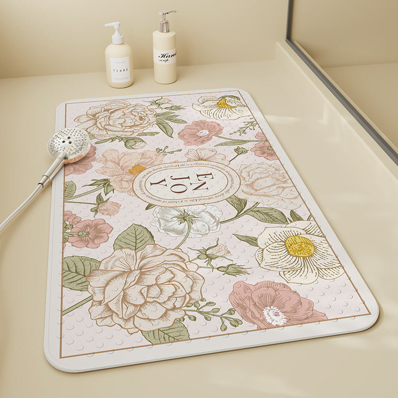 Floral Pattern Bath Mat Kalsten