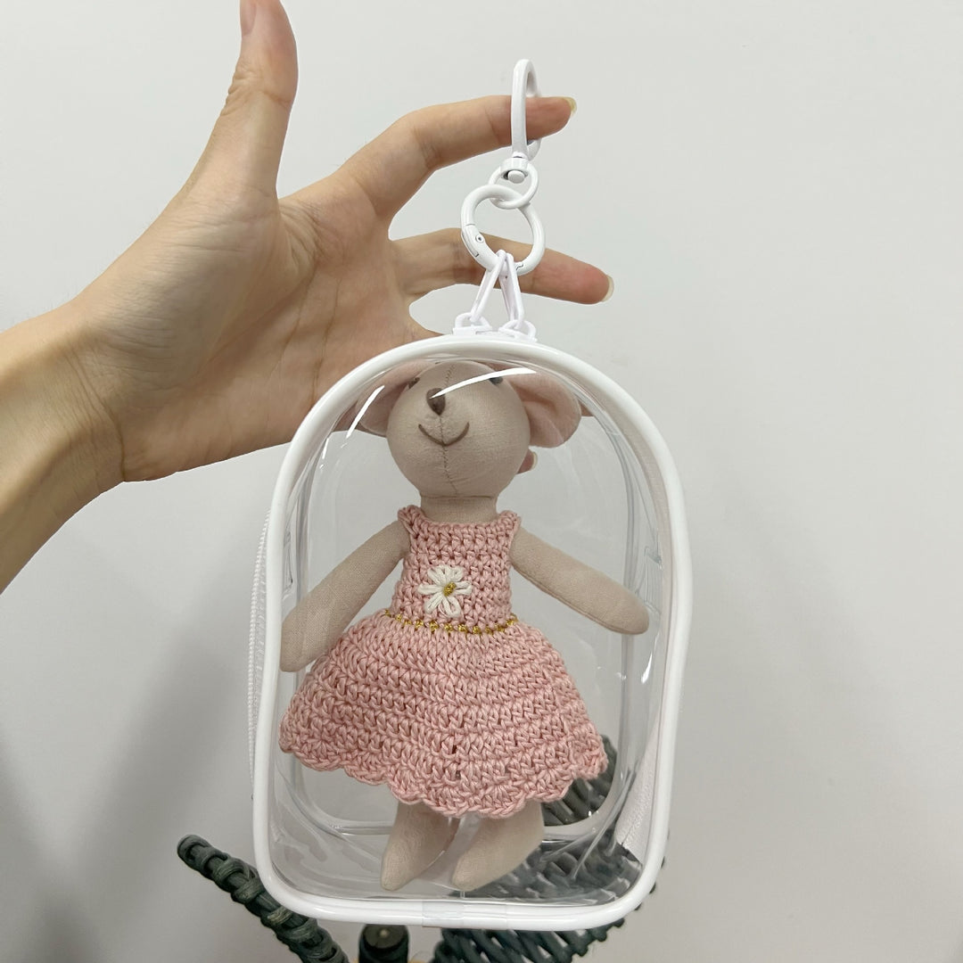 Clear PVC Mini Handbag with Detachable Carabiner Clip