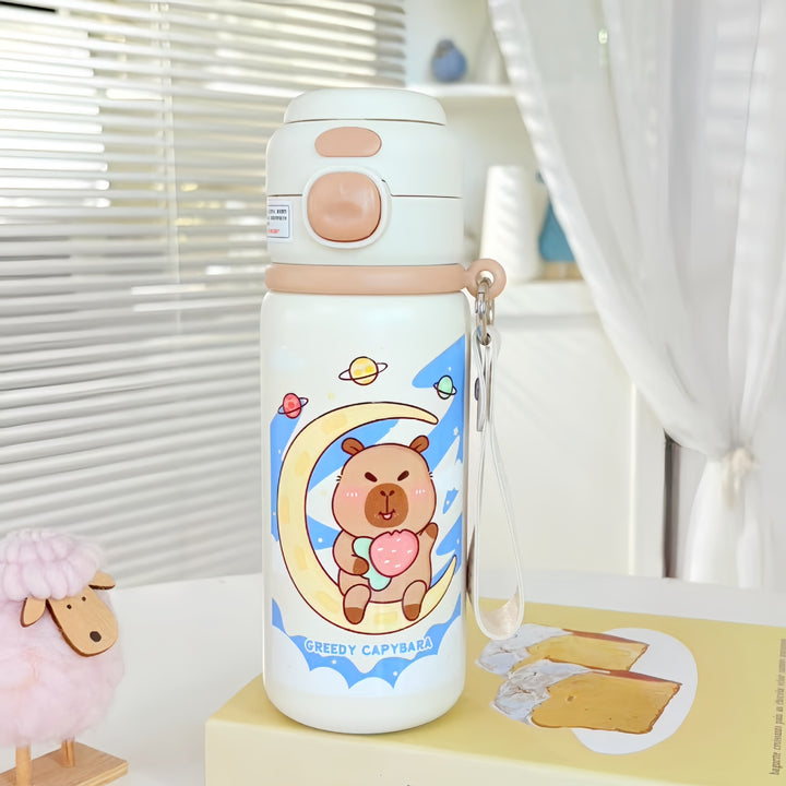 Leak-proof stainless steel water bottle with cute capybara design Kalsten