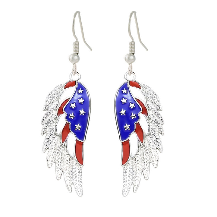 Women's nan patriotic horseshoe enamel dangle earrings with star-accented design and fishhook findings Kalsten