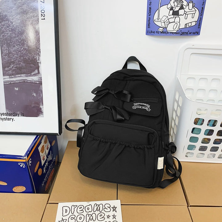 Charming Bow-Appliqué Casual Backpack Kalsten