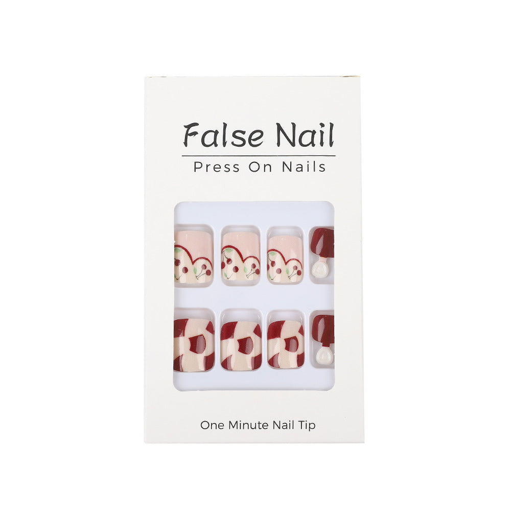 Artificial nails with fresh cherry design Kalsten