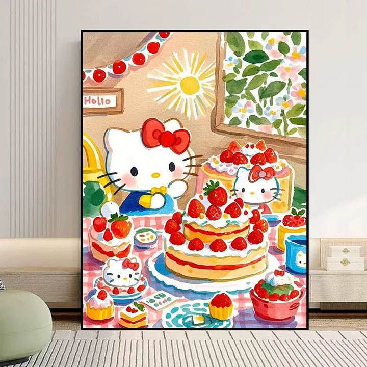 Whimsical Cat-Themed Canvas Art Print Kalsten