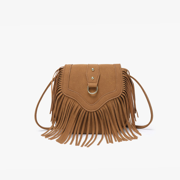 Bohemian Fringe Suede Crossbody Bag