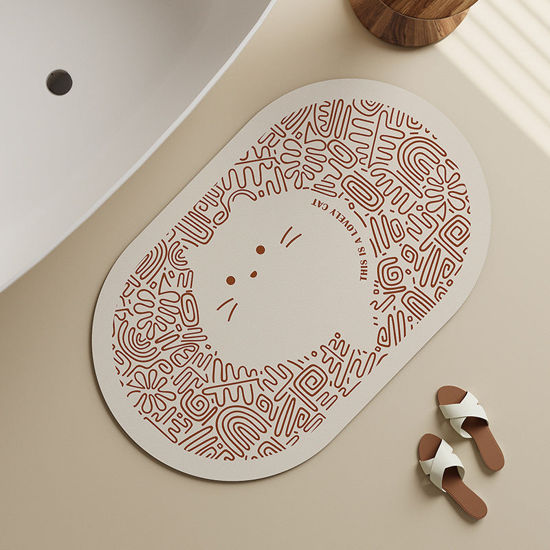 Decorative Dog-Themed Bath Mat Kalsten
