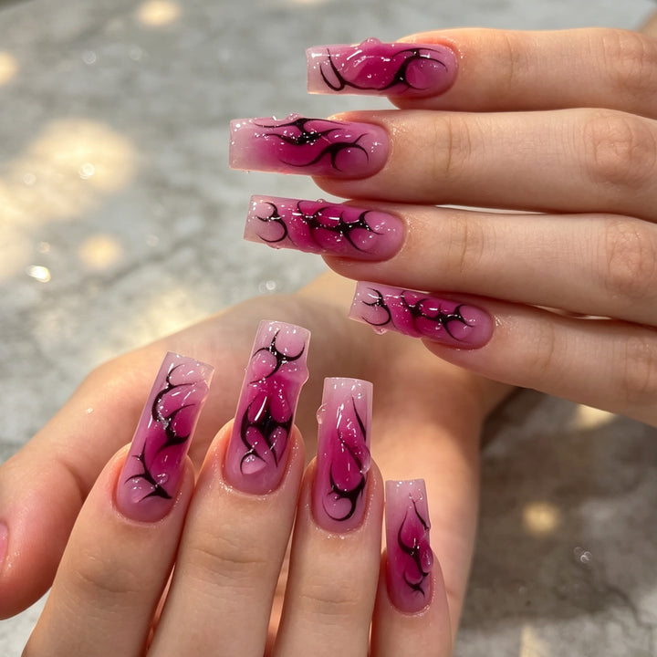 Artistic Long Acrylic Nail Enhancements Kalsten