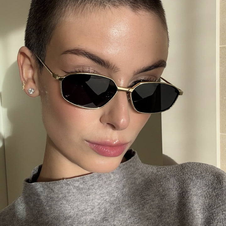 Women's geometric sunglasses with protective UV filter and minimalist metal frame Kalsten