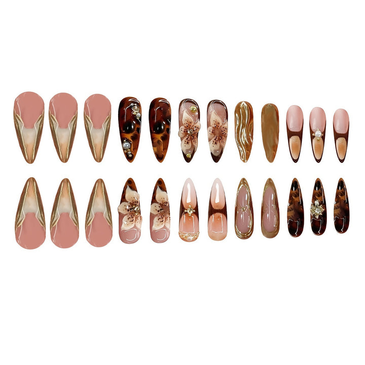 Elegant Floral Acrylic Press-On Nail Set Kalsten