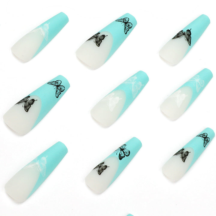 Artificial nail extensions with butterfly design Kalsten