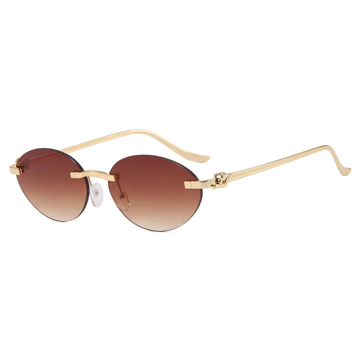 Women's elegant oval sunglasses with golden accents Kalsten
