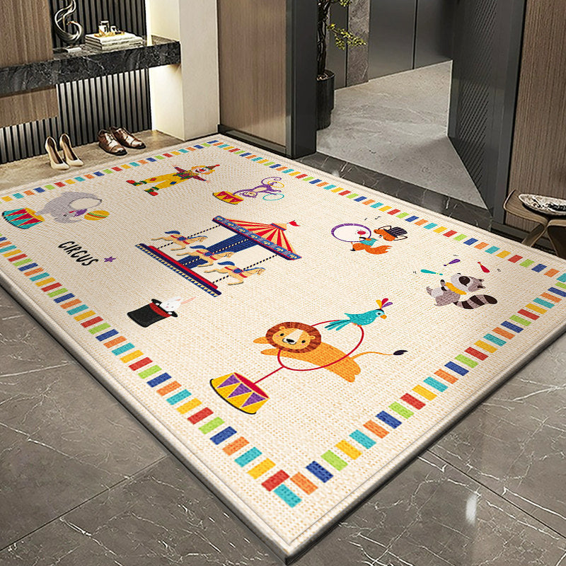 Children's Playful Circus-Themed Area Rug
