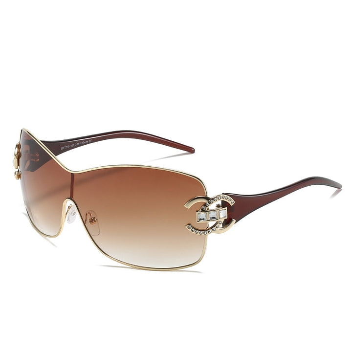 Fashionable Oversized Shield Sunglasses Kalsten