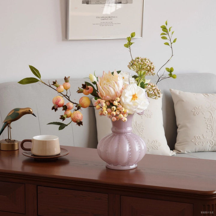 Lifelike Floral Vase Arrangement