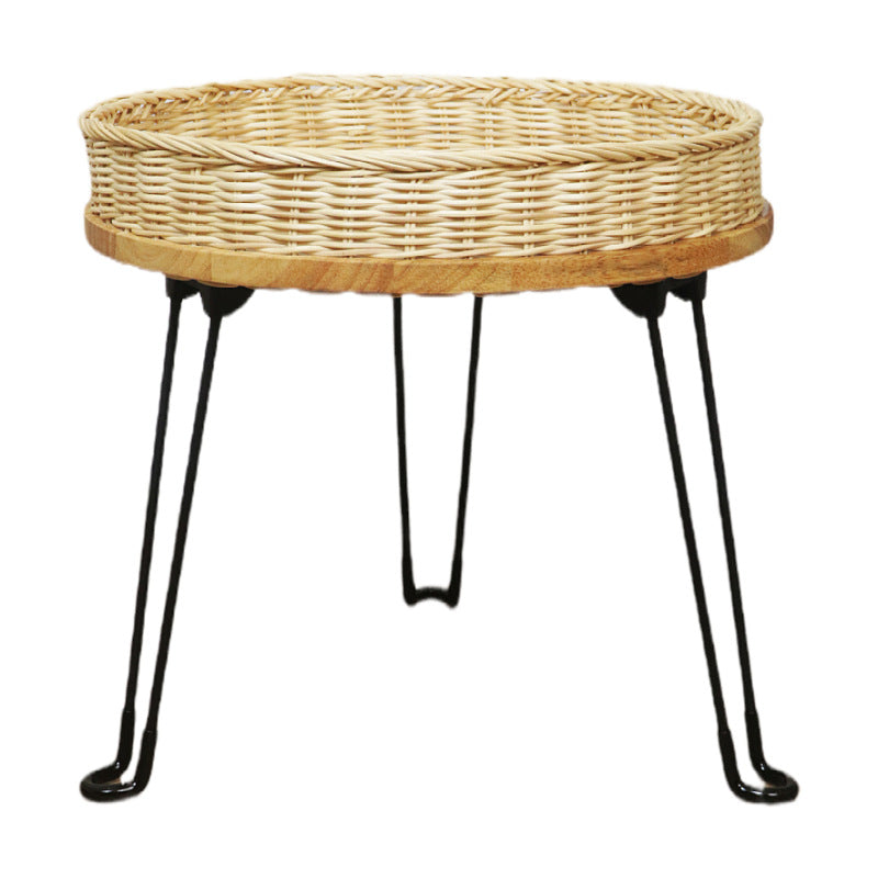 Decorative side table made of braided material Kalsten