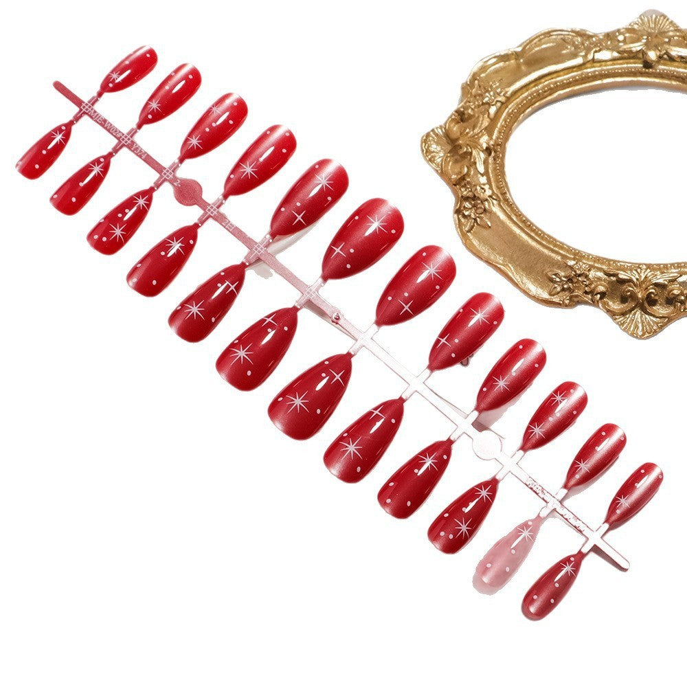 Glittery Almond-Shaped Press-On Nail Set Kalsten