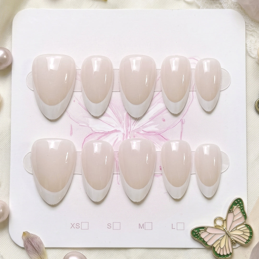 Premium French Tip Press-On Nail Set