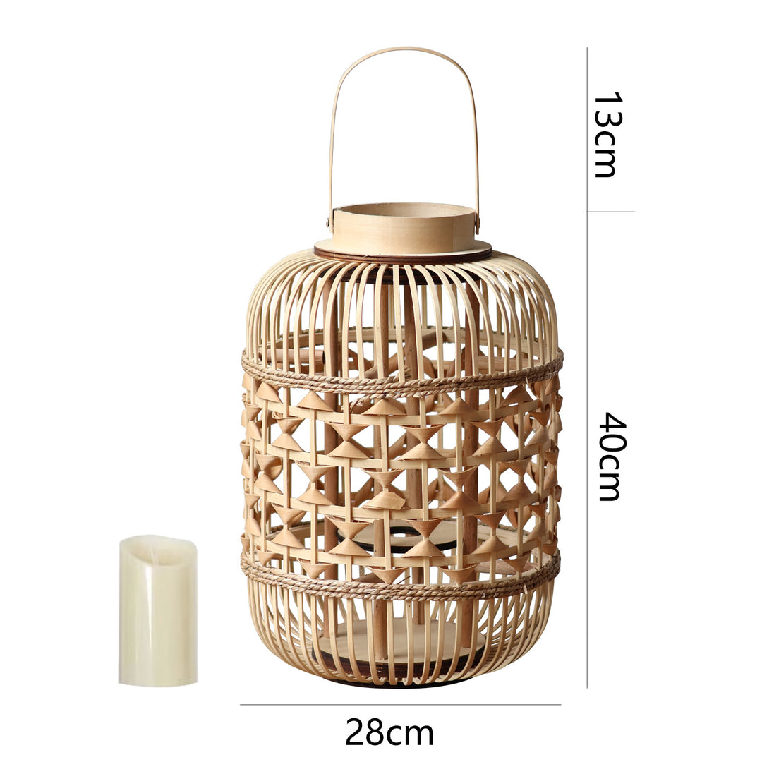 Decorative Lantern made of woven bamboo Kalsten
