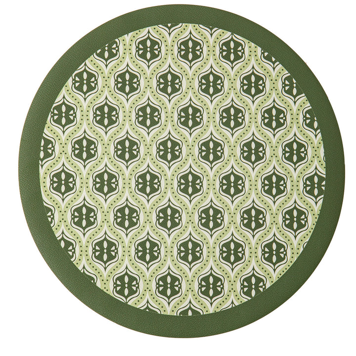 Round decorative rug with floral animal illustration and fine jacquard structure Kalsten