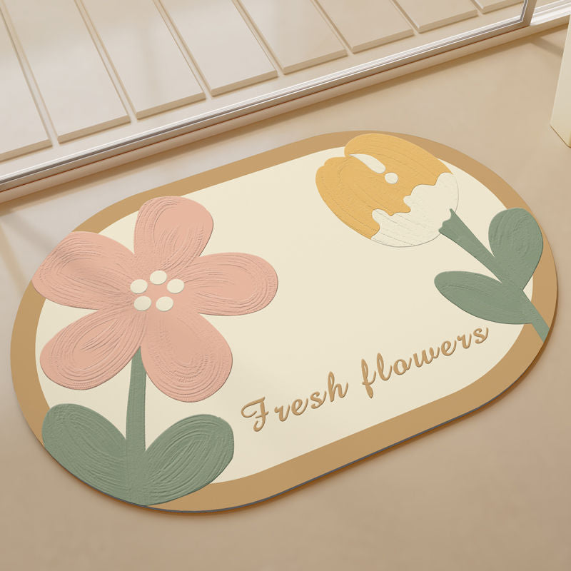 Charming Floral Welcome Mat Kalsten