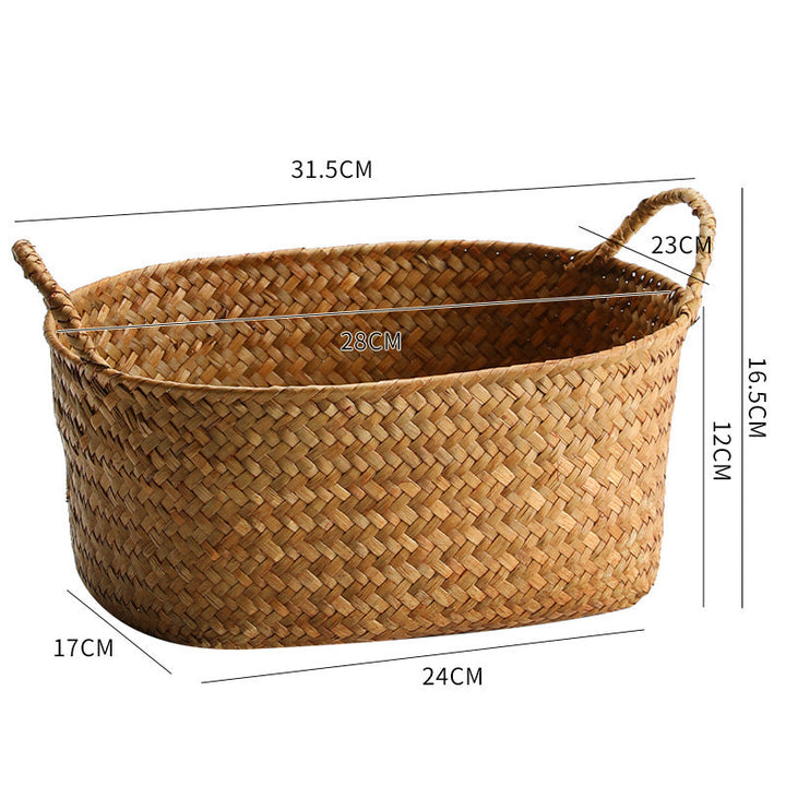 Natural Woven Storage Basket with Ergonomic Handles Kalsten