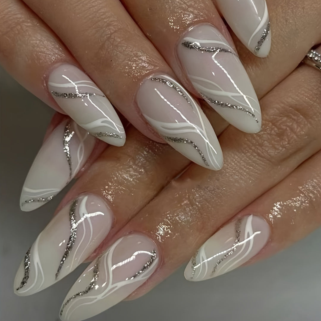 Elegant Marble Effect Nail Art Kalsten