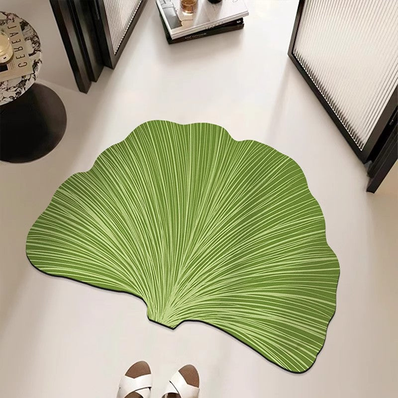 Leaf-Shaped Plush Area Rug for Home Decor
