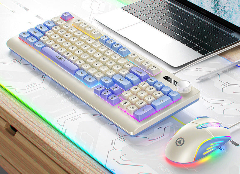 Retro RGB Mechanical Keyboard and Optical Gaming Mouse Set Kalsten
