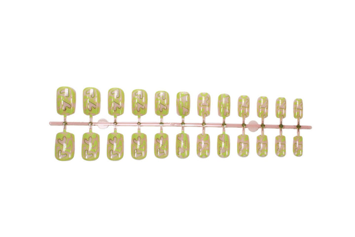 Acrylic Nail Set with Modern Abstract Designs Kalsten