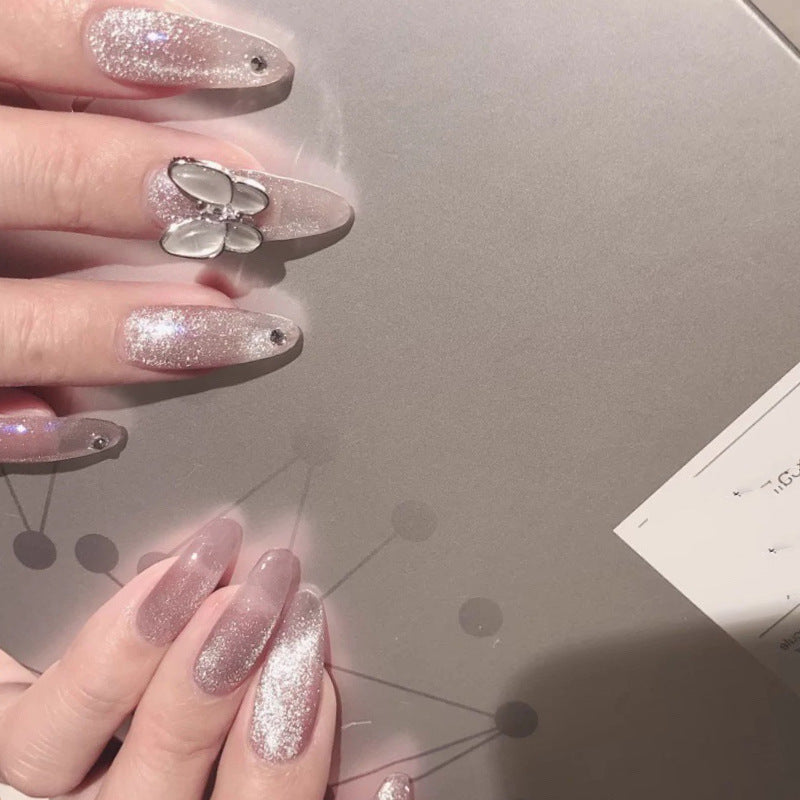 Exquisite Butterfly-Embellished Press-On Nail Art